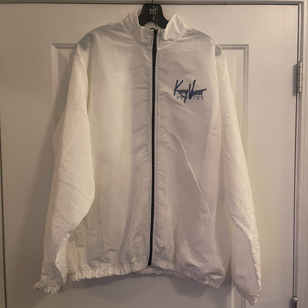 Vintage 1980s-1990s Key West Florida White Windbreaker (XL)